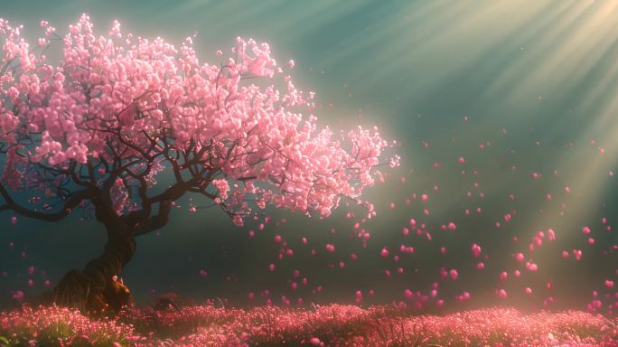 梦幻氛围樱花树