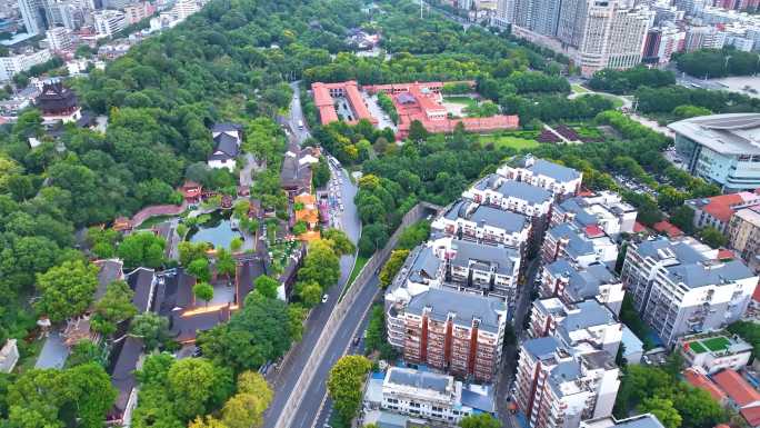 武汉黄鹤楼航拍湖北武昌区地标建筑城市风景