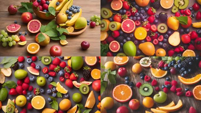 五颜六色的水果拼盘：健康与美味的完美结合