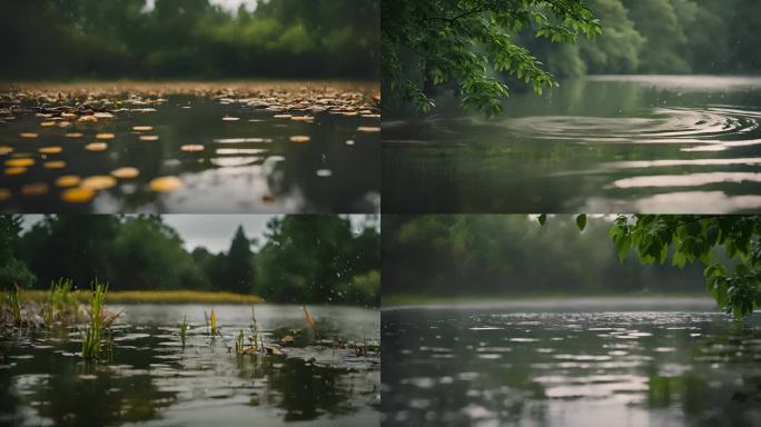 小满雨天野地空镜