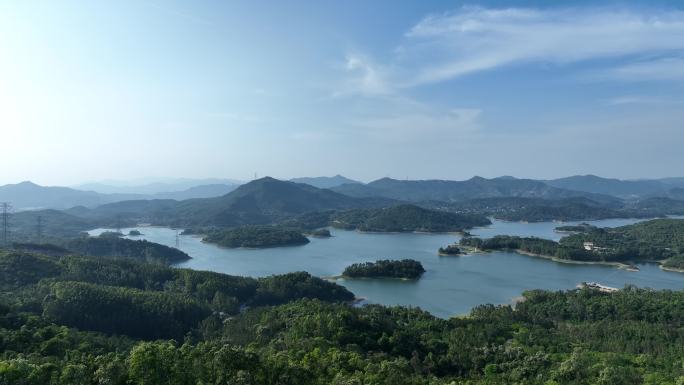 福建山水航拍水库湖泊青山绿水自然生态环境