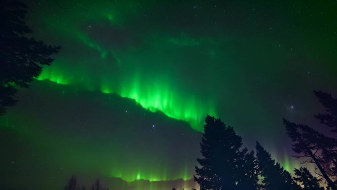 4K极光北极夜空星空自然景观极光梦幻秘境