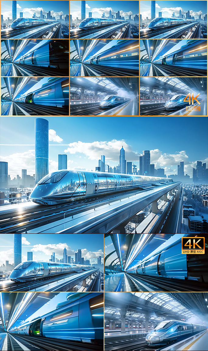 未来高铁列车 高科技钢铁动车组 复兴号