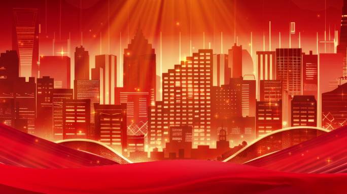 红色科技城市背景