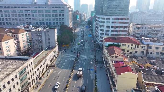 上海黄浦区河南中路航拍风景街道街景街头城