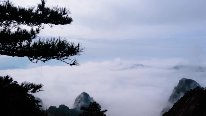 黄山风景区云海延时美景唯美风景视频素材4