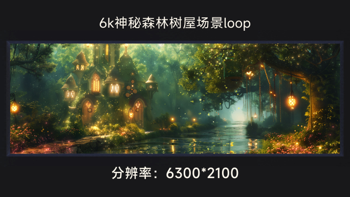 6k神秘森林树屋场景loop