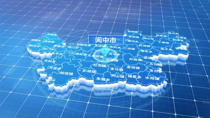 阆中市蓝色三维科技区位地图
