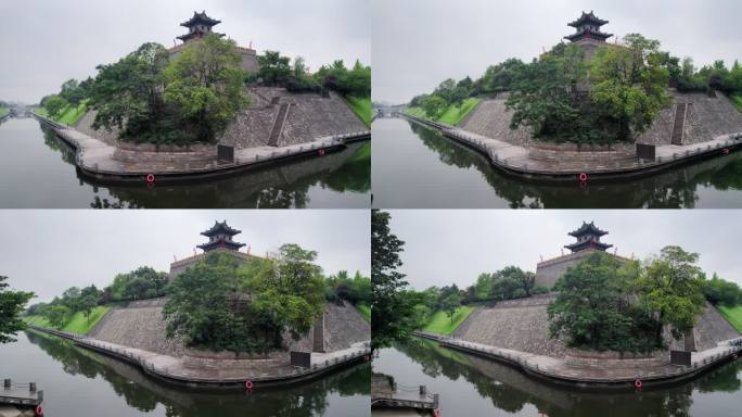 西安东南角楼古建筑夜景航拍长镜头