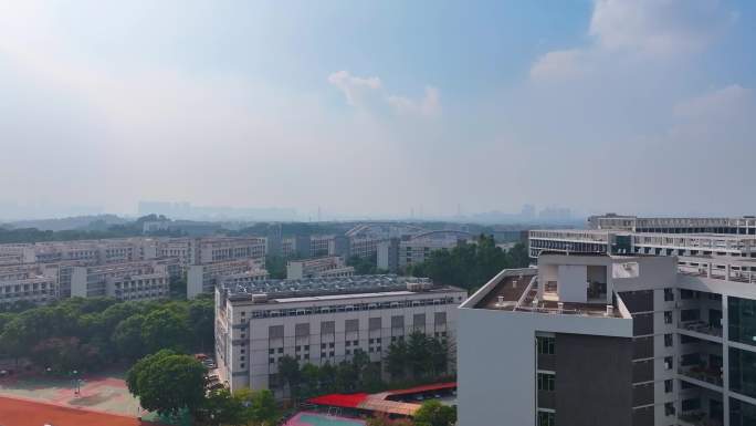 广州大学城航拍校园广东广州番禺区城市风景