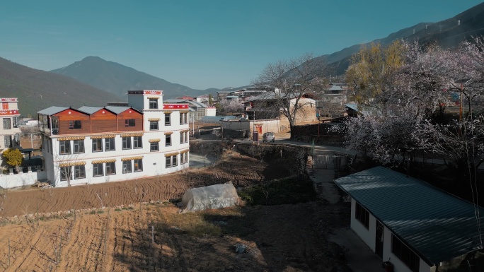云南香格里拉尼西藏族村庄藏民房屋