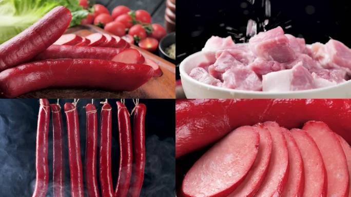 上海红肠制作过程美食素材