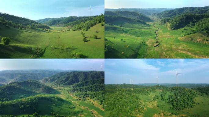 关山草原景区驼铃谷观景台4K航拍