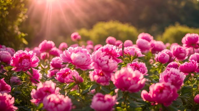 国花牡丹盛开鲜花种植园