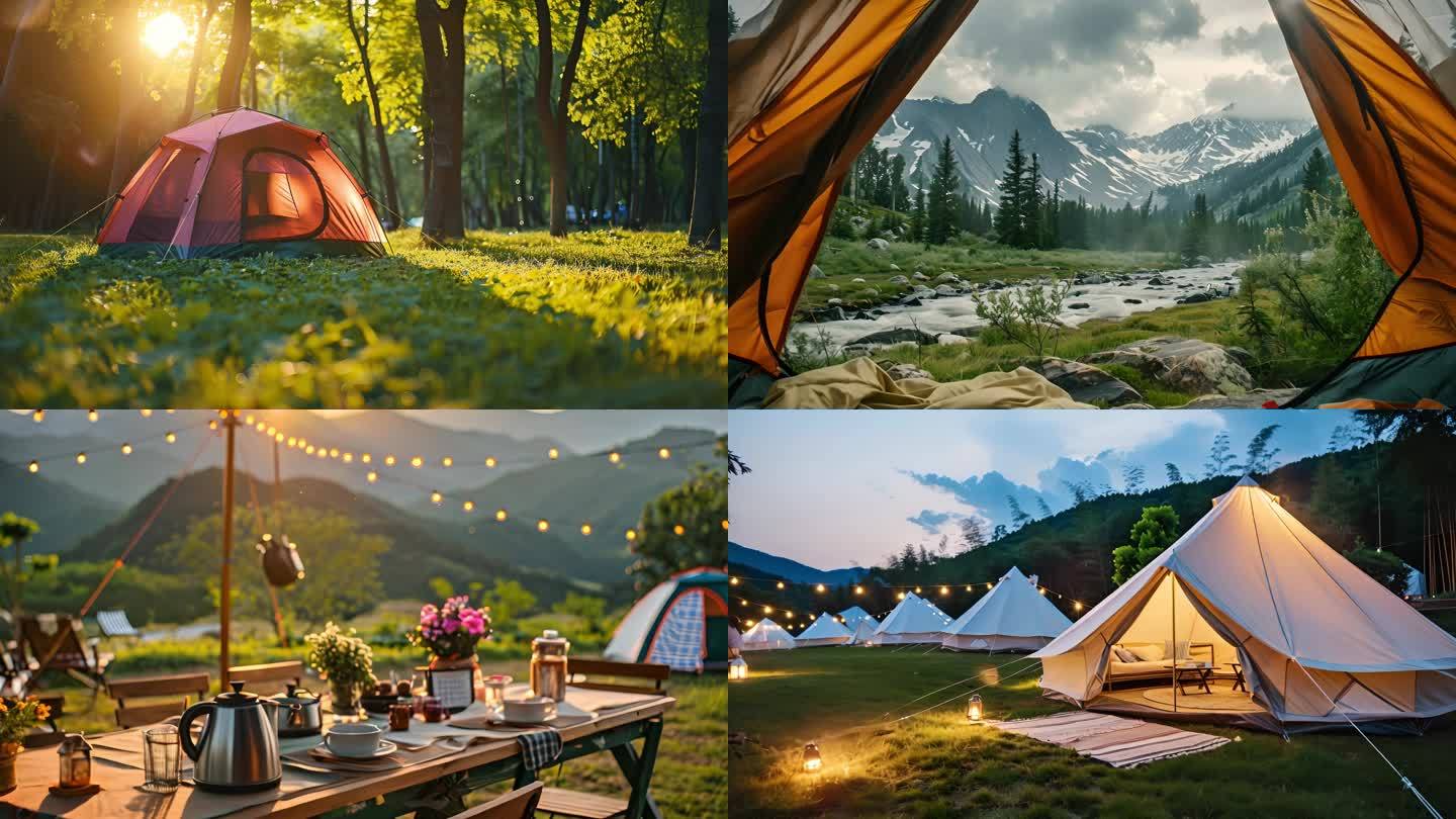 户外聚会野餐 露营帐篷休闲野营营地