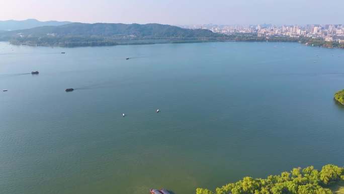 浙江杭州西湖景区美景航拍旅游大自然风景风