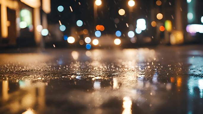 城市夜雨：雨中街道的迷人夜色