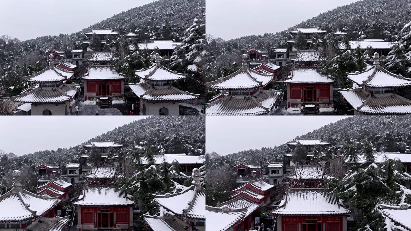 洛阳龙门石窟香山寺雪景