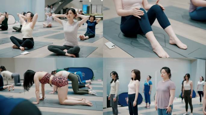 4K 瑜伽 瑜伽练习 女生 美女身体舒展