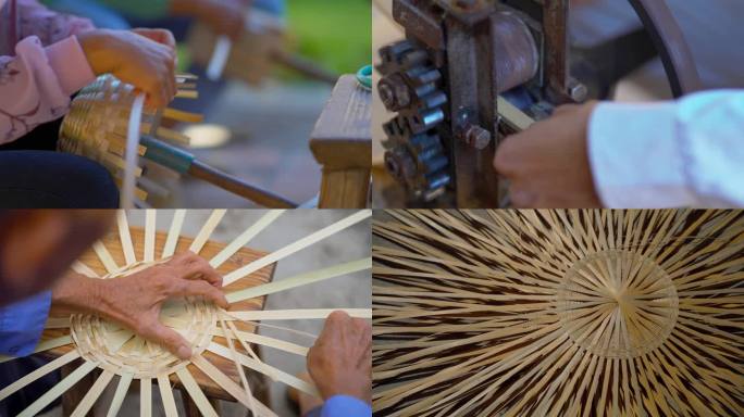 竹编制作过程  工匠手艺人 竹子 编织