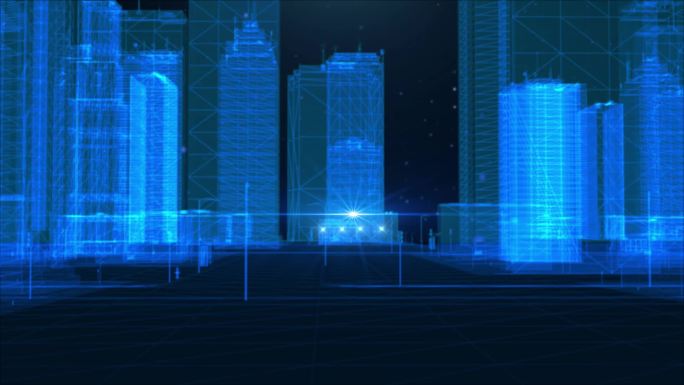 AE模板  粒子 穿梭 光线 科技城市