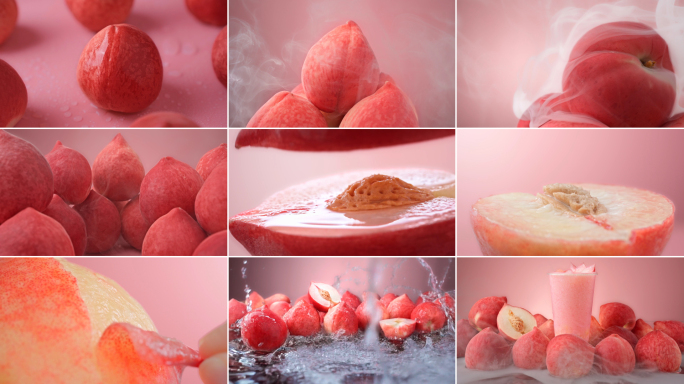 水蜜桃饮品新鲜水果冷饮果茶广告实拍视频