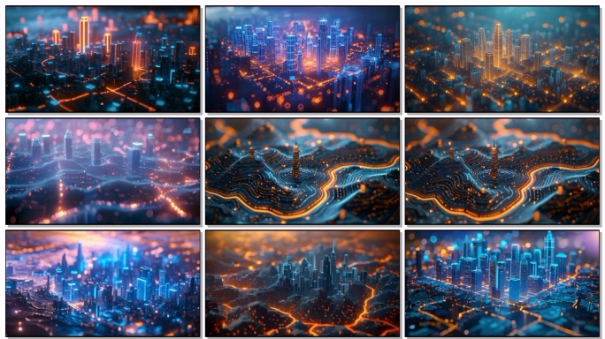 全息城市 地形 未来科幻 元宇宙 信息化