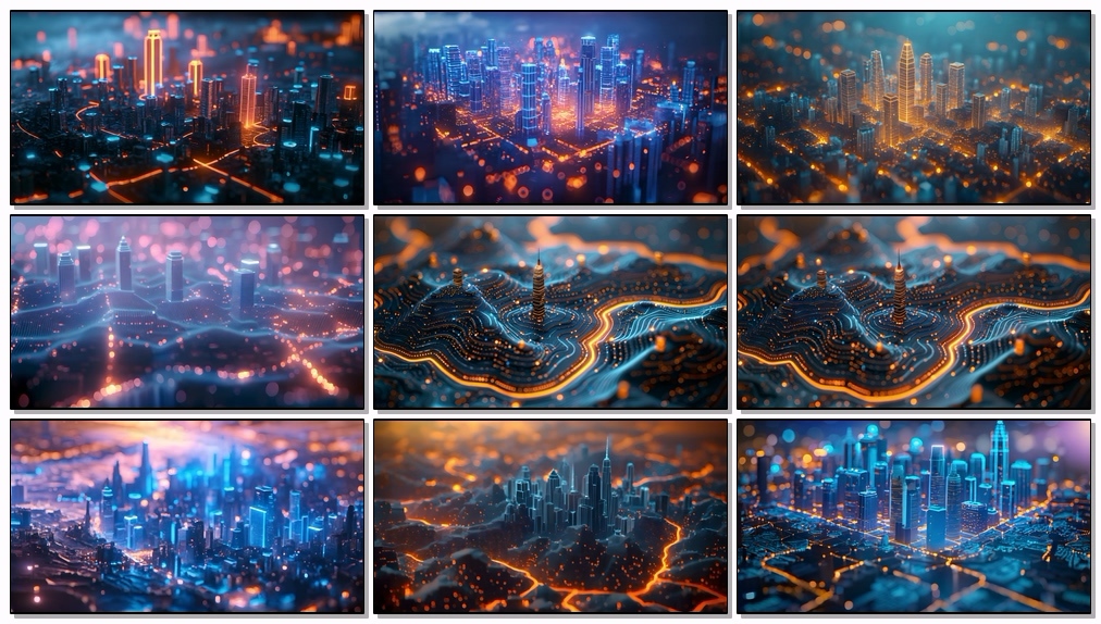 全息城市 地形 未来科幻 元宇宙 信息化