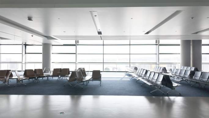 上海浦东机场环境座椅空镜长镜头