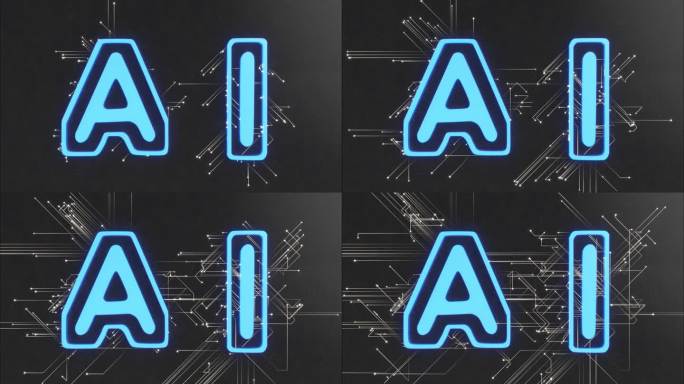 AI艺术字 艺术装置 电路板未来科技