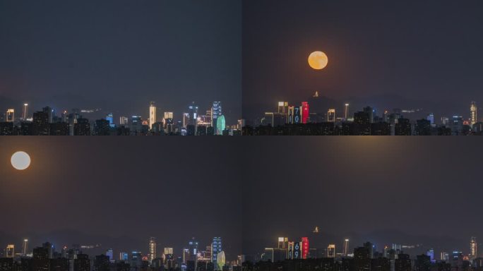 重庆城市月升延时