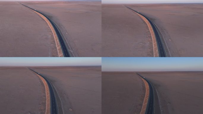 孤独的沙漠无人区331国道航拍