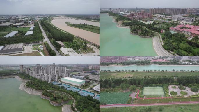 杨凌渭河湿地生态公园4k航拍