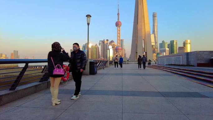 上海外滩风景区人流风景视频素材