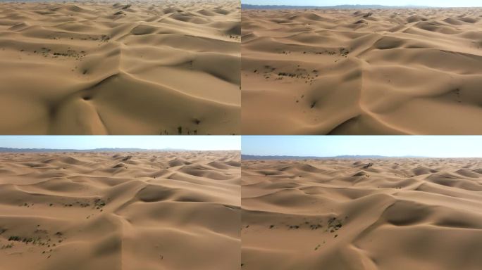 4K 航拍腾格里沙漠 沙坡头