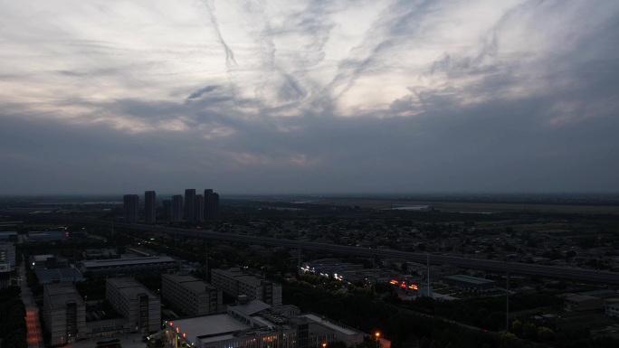 晚霞 延时摄影 火烧云 日转夜
