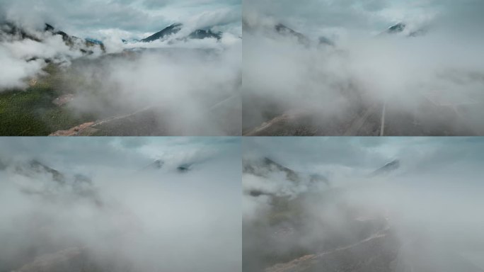 云南香格里拉尼西藏族山区云海云雾