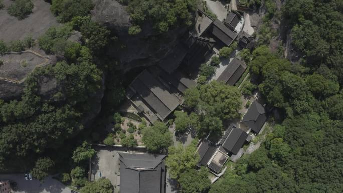 浙江新昌大佛寺风景区俯瞰航拍