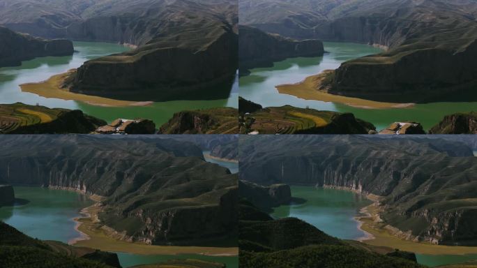 内蒙古清水河黄河几字湾航拍