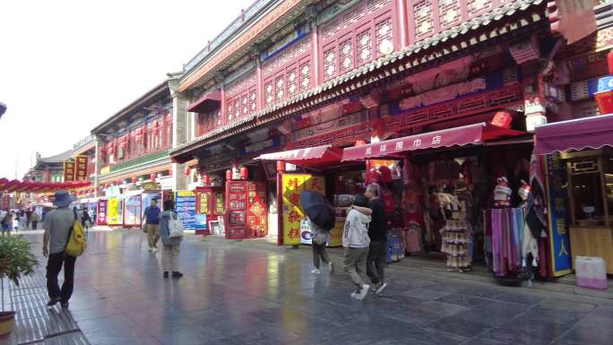 天津人文天津街景天津传统文化步行街泥人张