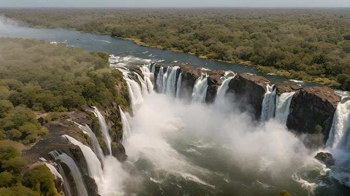非洲津巴布韦维多利亚瀑布全景