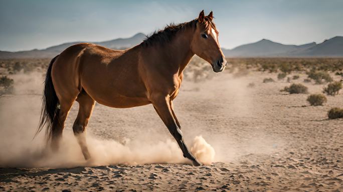 纳米布沙漠中的野马