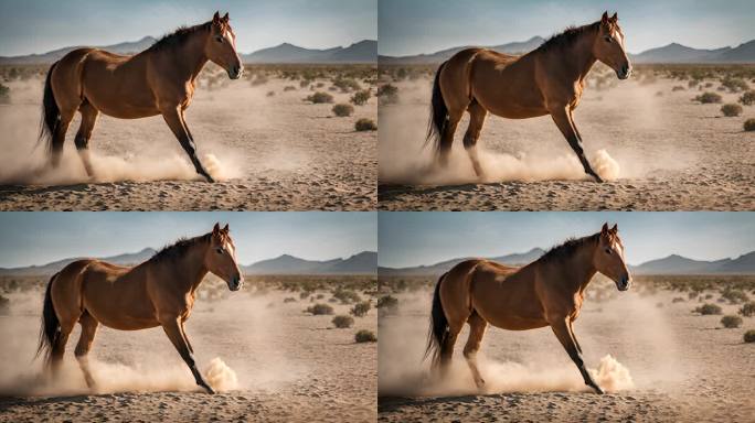 纳米布沙漠中的野马