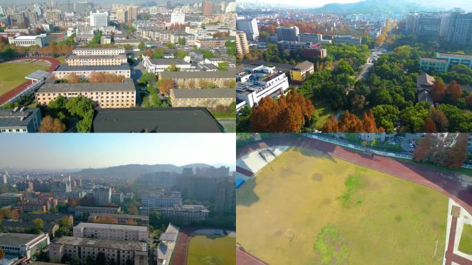 杭州浙江大学西溪校区航拍