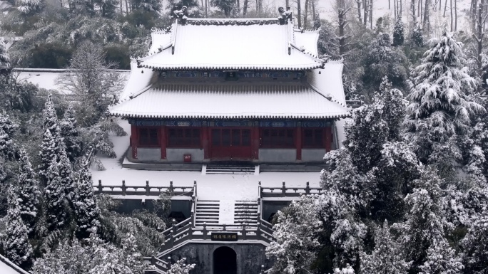 航拍洛阳白马寺雪景