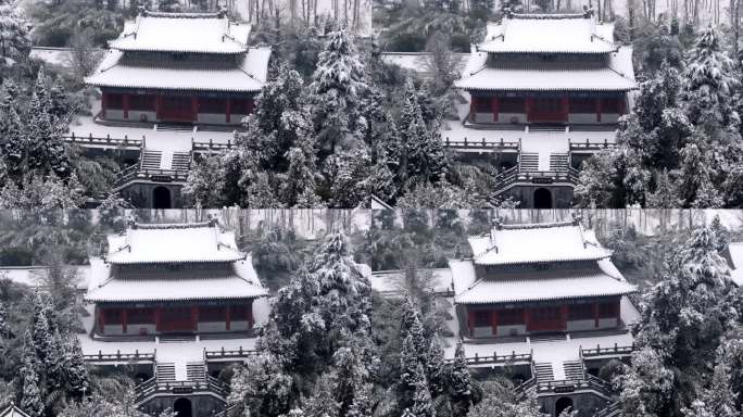 航拍洛阳白马寺雪景