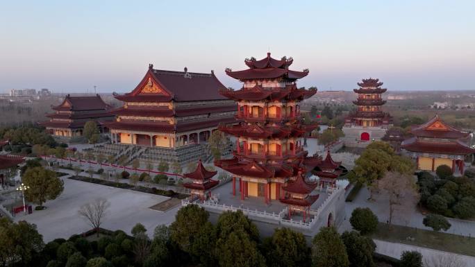 航拍驻马店南海禅寺