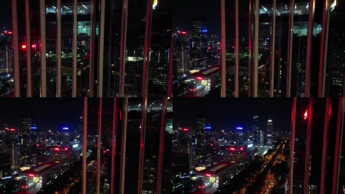 4K高清城市夜景航拍|深圳南山区深南大道