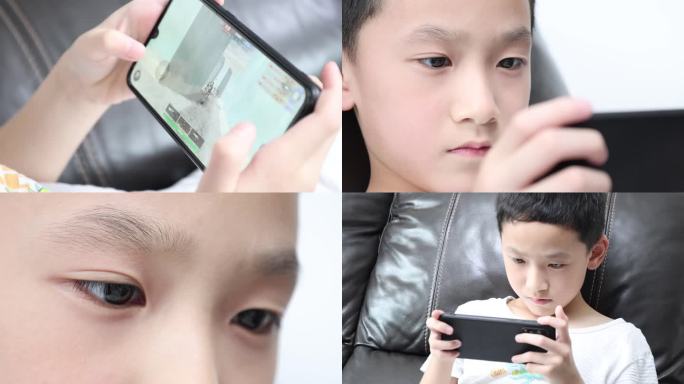 儿童玩手机沉迷游戏爱护眼睛用眼过度网瘾