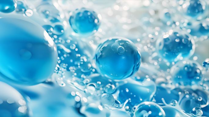 晶莹的水分子纯净水H20补水精华滋润护肤
